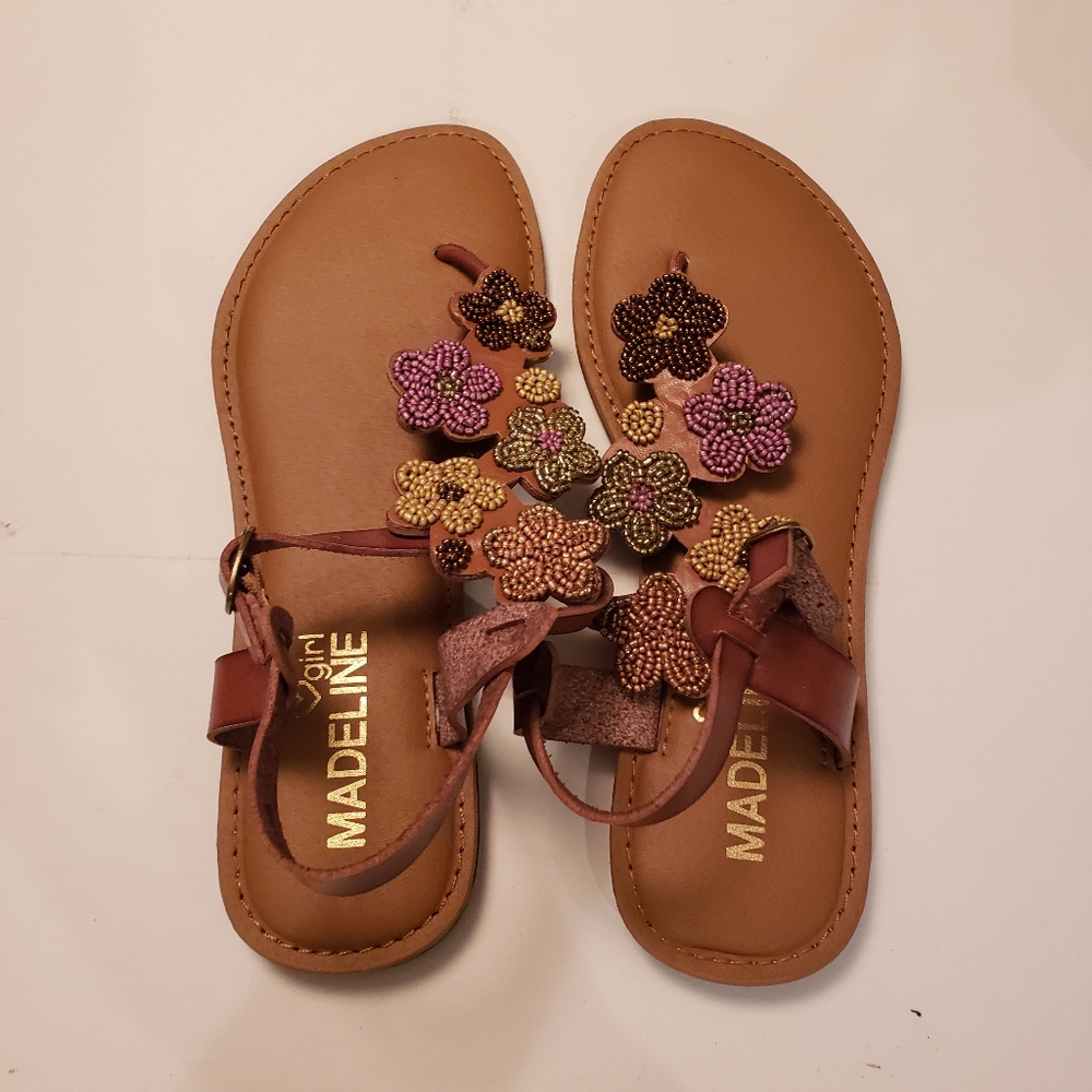 Madeline Girl Multicolor beaded flower sandals size 9 - Picture 6 of 9